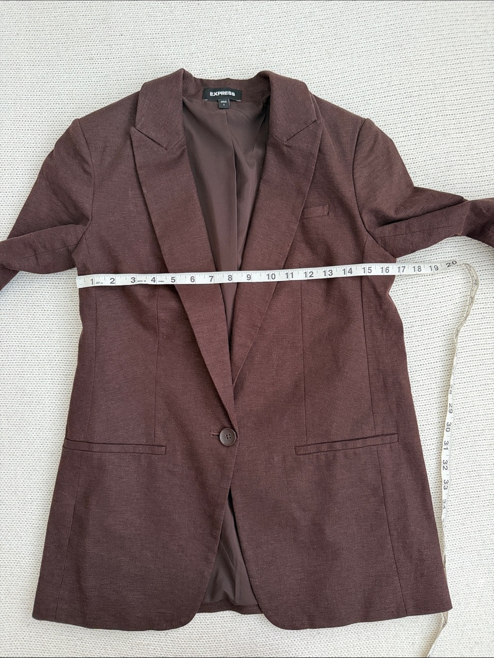 Express Linen Blazer Brown Size Small - Picture 3 of 7